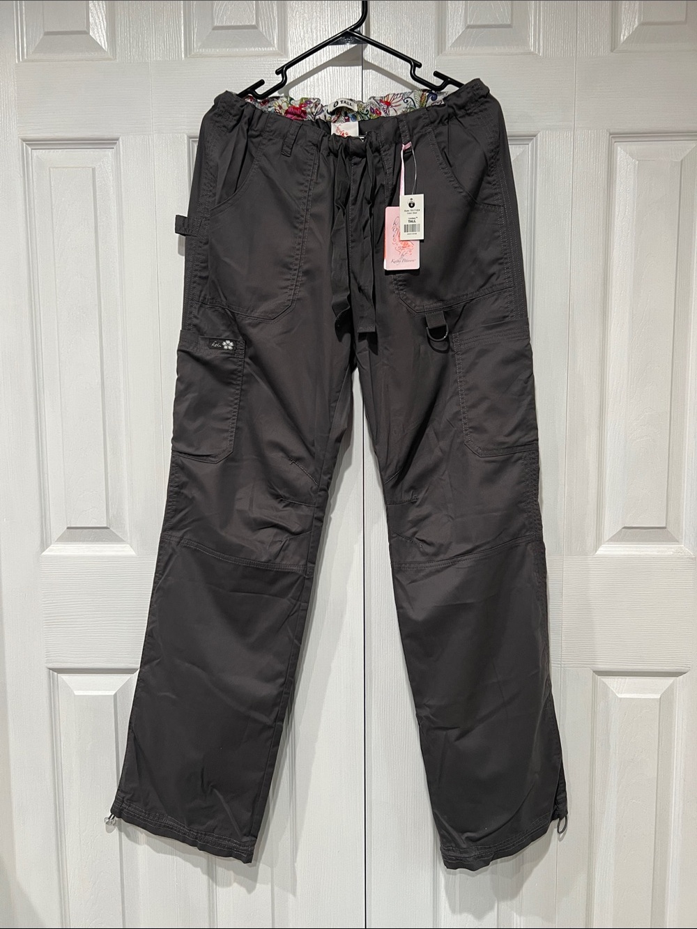 Koi Women’s Dark Gray Cargo Scrub Pants with Utility Pockets